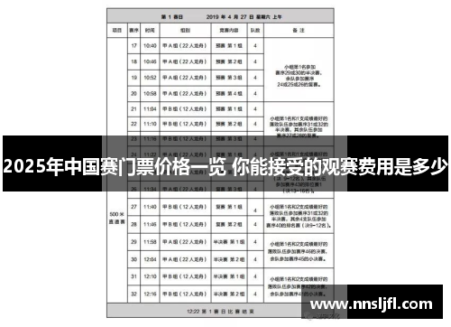 2025年中国赛门票价格一览 你能接受的观赛费用是多少